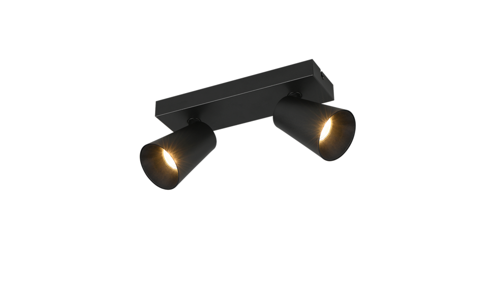 Trio Lighting Trio SHARP plafondspot | GU10 Fitting | mat zwart | Ø 8 cm | IP20 | excl. 2x GU10 | max. 10W