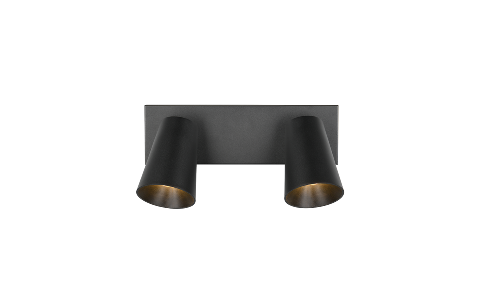 Trio Lighting Trio SHARP ceiling spotlight | 2x GU10 | black | Ø 28 cm | IP20 | 16 cm