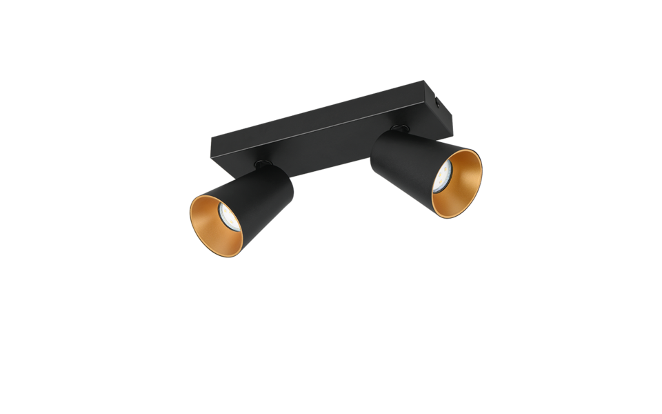 Trio Lighting Trio SHARP plafondspot | GU10 Fitting | mat zwart | Ø 8 cm | IP20 | excl. 2x GU10 | max. 10W