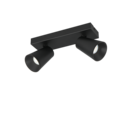 Trio Lighting Trio SHARP ceiling spotlight | 2x GU10 | black | Ø 28 cm | IP20 | 16 cm