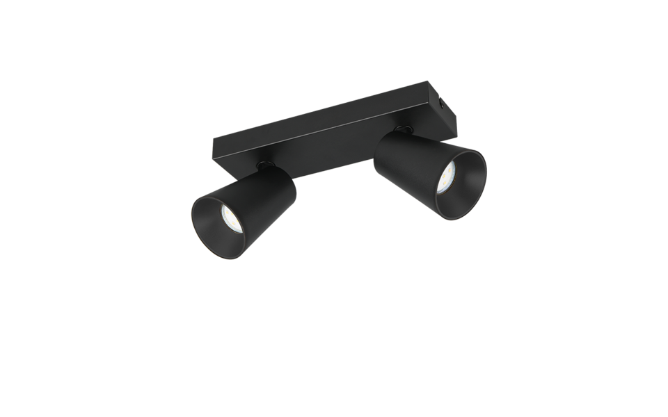 Trio Lighting Trio SHARP plafondspot | GU10 Fitting | mat zwart | Ø 8 cm | IP20 | excl. 2x GU10 | max. 10W