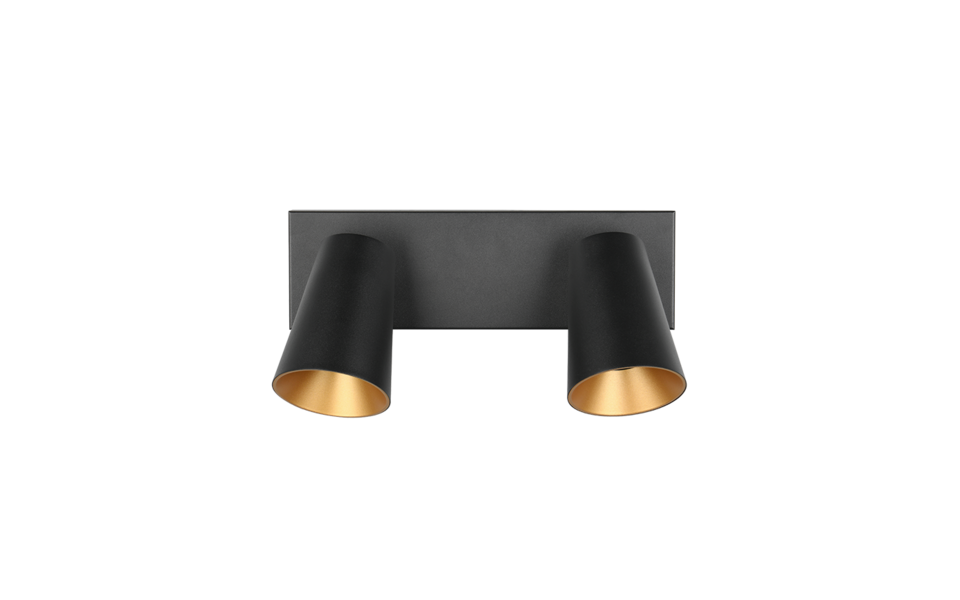 Trio Lighting Trio SHARP ceiling spotlight | 2x GU10 | black | Ø 28 cm | IP20 | 16 cm