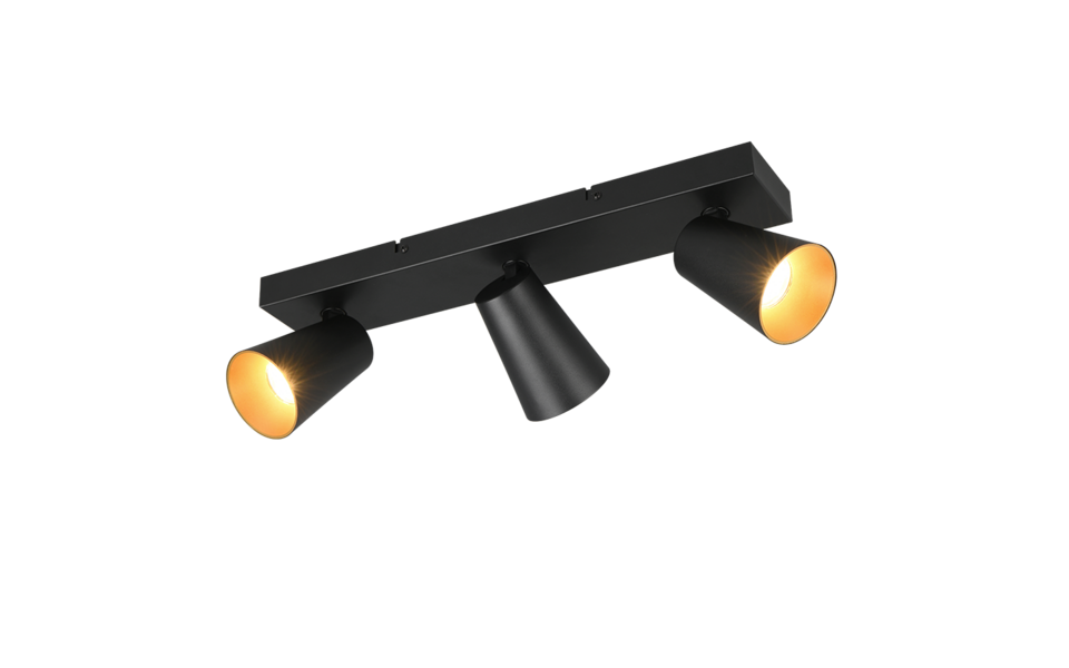 Trio Lighting Trio SHARP ceiling spotlight | 3x GU10 | black | Ø 46 cm | IP20 | 16 cm