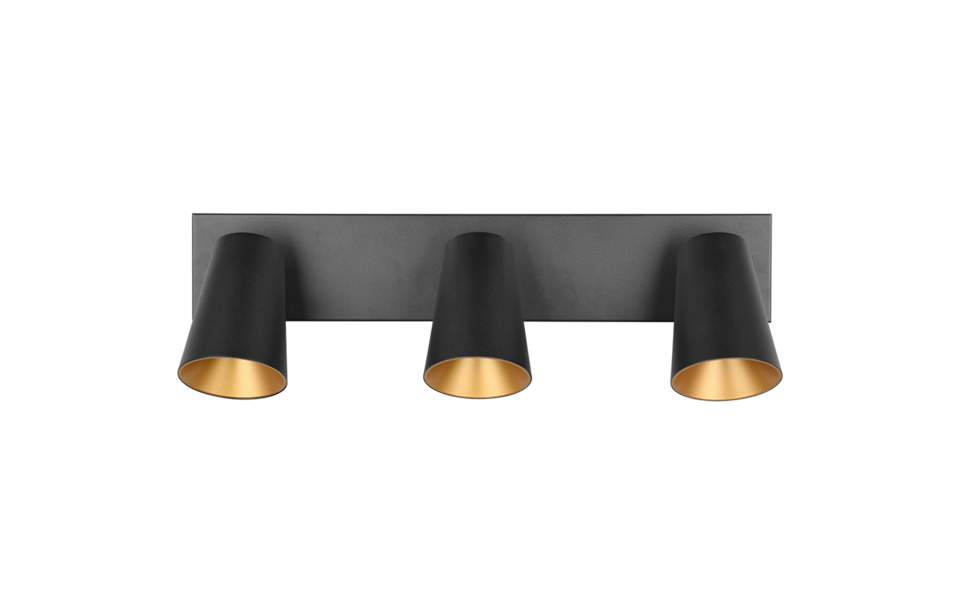 Trio Lighting Trio SHARP plafondspot | GU10 Fitting | mat zwart | Ø 8 cm | IP20 | excl. 3x GU10 | max. 10W Trio Lighting Trio SHARP plafondspot | GU10 Fitting | mat zwart | Ø 8 cm | IP20 | excl. 3x GU10 | max. 10W