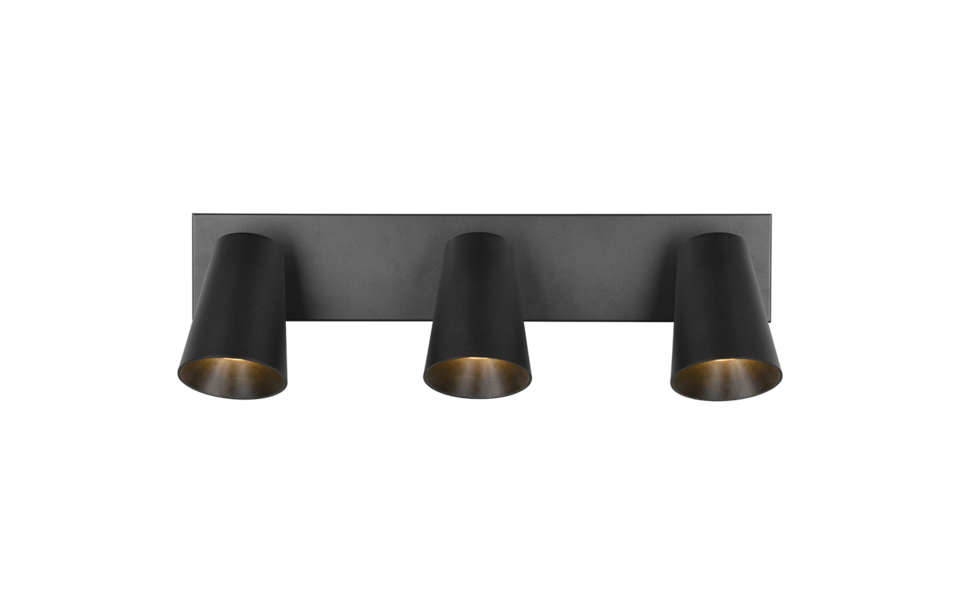 Trio Lighting Trio SHARP ceiling spotlight | 3x GU10 | black | Ø 46 cm | IP20 | 16 cm