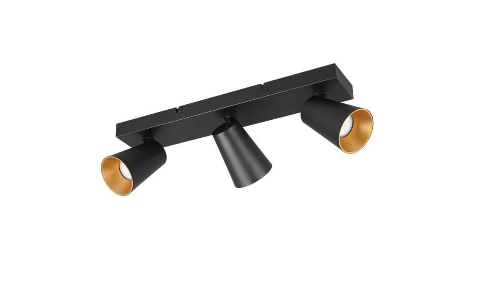 Trio Lighting Trio SHARP ceiling spotlight | 3x GU10 | black | Ø 46 cm | IP20 | 16 cm
