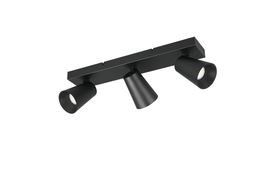 Trio Lighting Trio SHARP ceiling spotlight | 3x GU10 | black | Ø 46 cm | IP20 | 16 cm