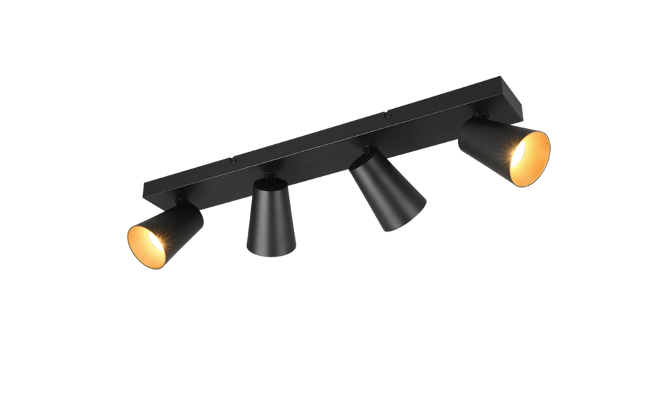 Trio Lighting Trio SHARP plafondspot | GU10 Fitting | mat zwart | Ø 8 cm | IP20 | excl. 4x GU10 | max. 10W Trio Lighting Trio SHARP plafondspot | GU10 Fitting | mat zwart | Ø 8 cm | IP20 | excl. 4x GU10 | max. 10W
