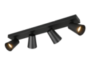 Trio Lighting Trio SHARP plafondspot | GU10 Fitting | mat zwart | Ø 8 cm | IP20 | excl. 4x GU10 | max. 10W