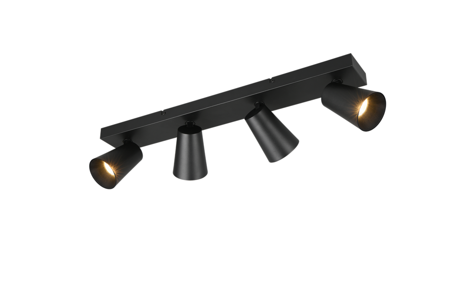 Trio Lighting Trio SHARP plafondspot | GU10 Fitting | mat zwart | Ø 8 cm | IP20 | excl. 4x GU10 | max. 10W Trio Lighting Trio SHARP plafondspot | GU10 Fitting | mat zwart | Ø 8 cm | IP20 | excl. 4x GU10 | max. 10W