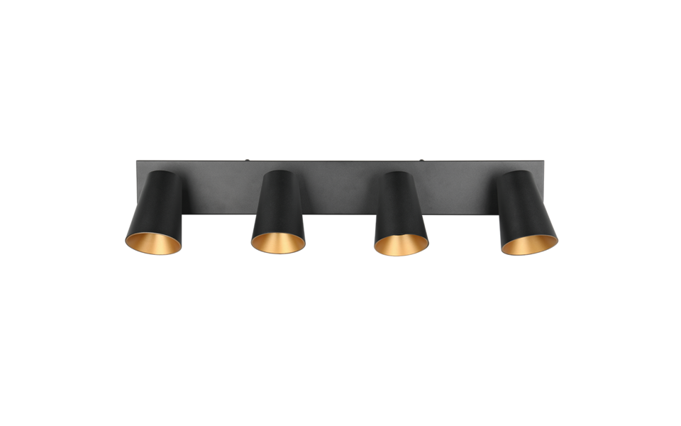 Trio Lighting Trio SHARP plafondspot | GU10 Fitting | mat zwart | Ø 8 cm | IP20 | excl. 4x GU10 | max. 10W Trio Lighting Trio SHARP plafondspot | GU10 Fitting | mat zwart | Ø 8 cm | IP20 | excl. 4x GU10 | max. 10W