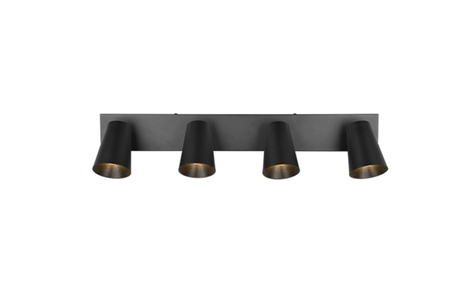 Trio Lighting Trio SHARP ceiling spotlight | 4x GU10 | black | Ø 64 cm | IP20 | 16 cm