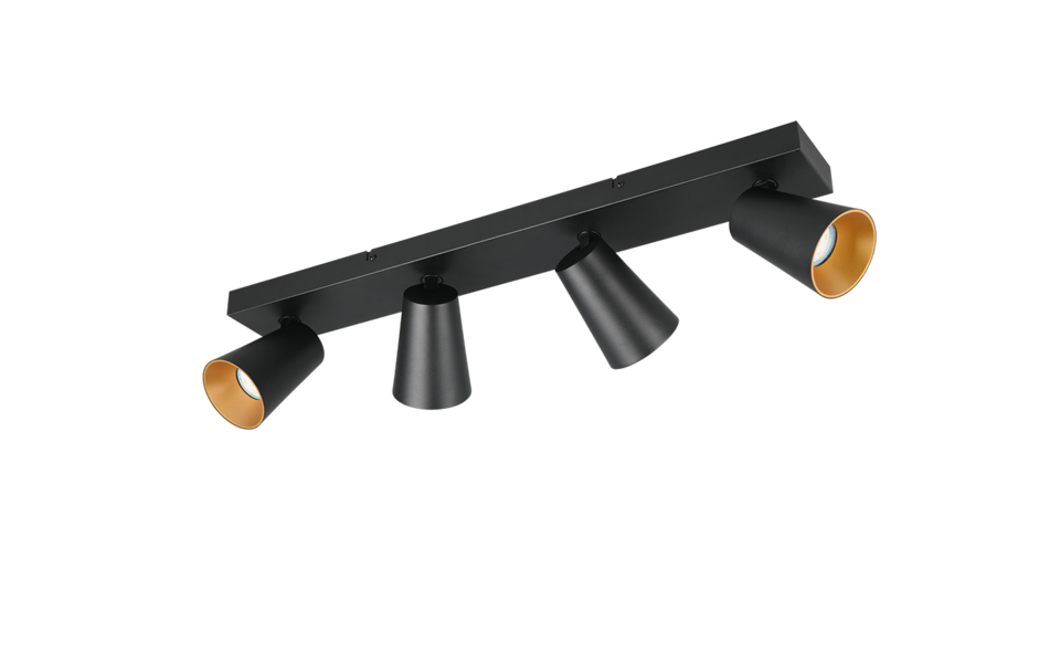 Trio Lighting Trio SHARP ceiling spotlight | 4x GU10 | black | Ø 64 cm | IP20 | 16 cm