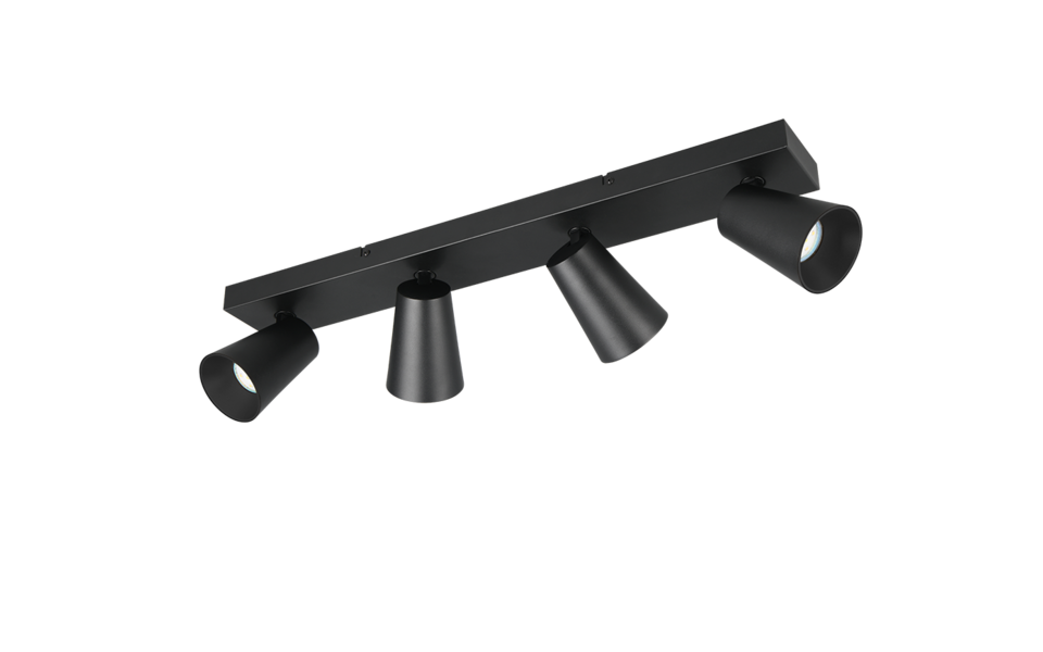 Trio Lighting Trio SHARP ceiling spotlight | 4x GU10 | black | Ø 64 cm | IP20 | 16 cm