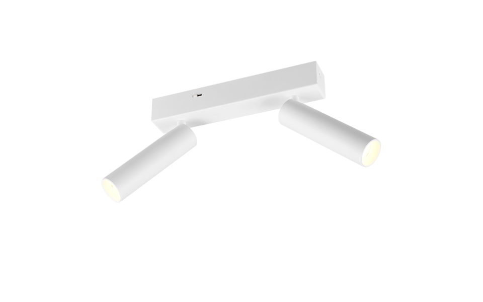 Trio Lighting Trio AMBALA plafondspot | LED | wit mat | 26 x 13 cm | IP20 | 2x 5,5W | 500 lm | 2300+3000+4000K | dimbaar