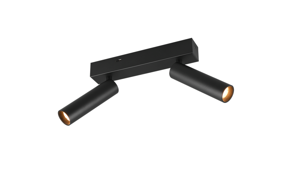 Trio Lighting Trio AMBALA plafondspot | LED | mat zwart | Ø 13 cm | IP20 | 2x 5,5W | 500 lm | 2300+3000+4000K | dimbaar
