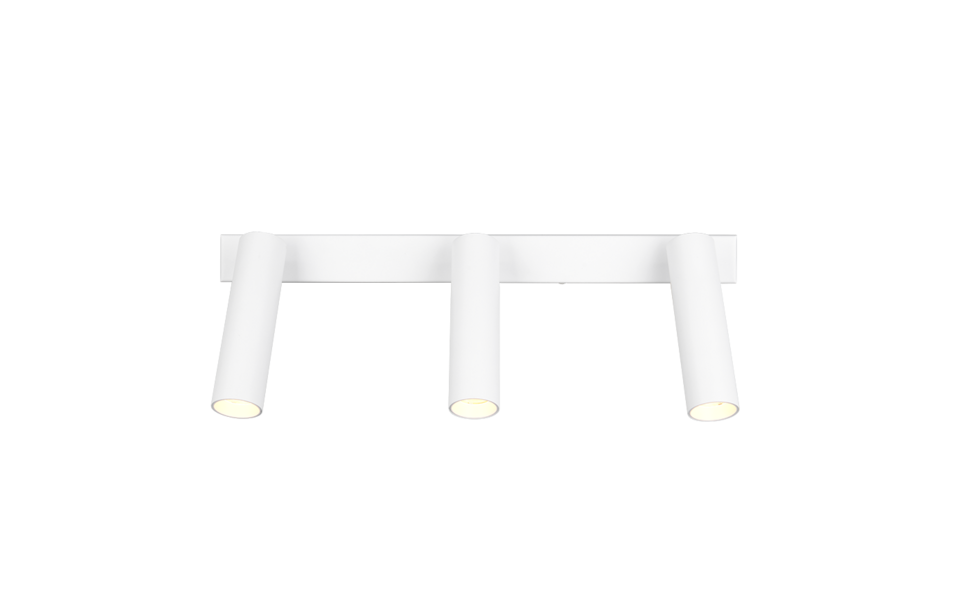 Trio Lighting Trio AMBALA plafondspot | LED | wit mat | 44 x 13 cm | IP20 | 3x 5,5W | 500 lm | 2300+3000+4000K | dimbaar