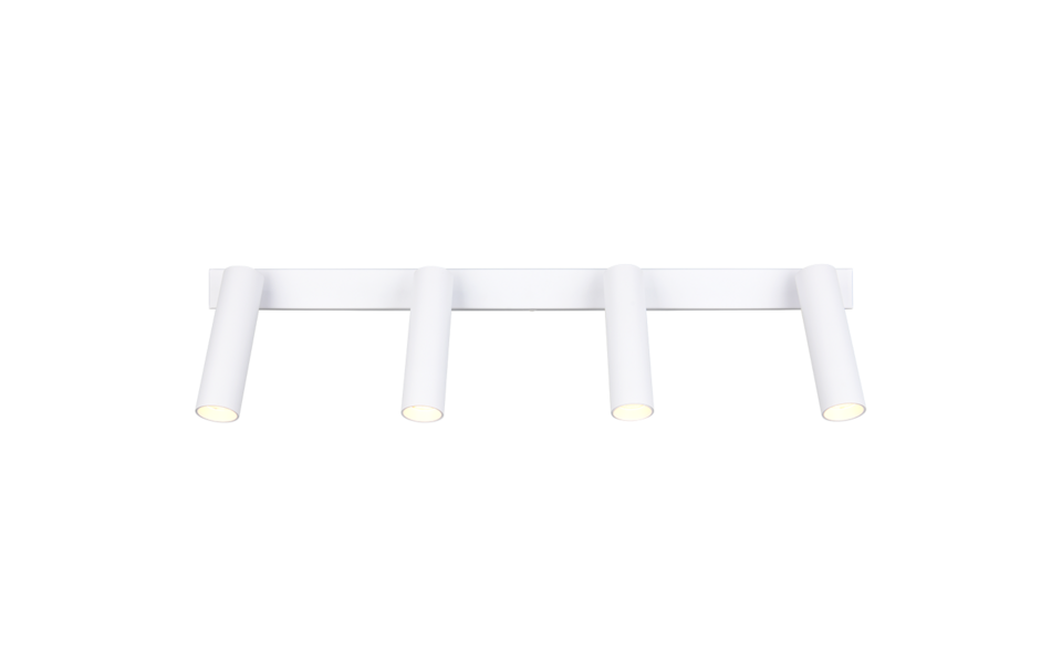 Trio Lighting Trio AMBALA plafondspot | LED | wit mat | 65 x 13 cm | IP20 | 4x 5,5W | 500 lm | 2300+3000+4000K | dimbaar