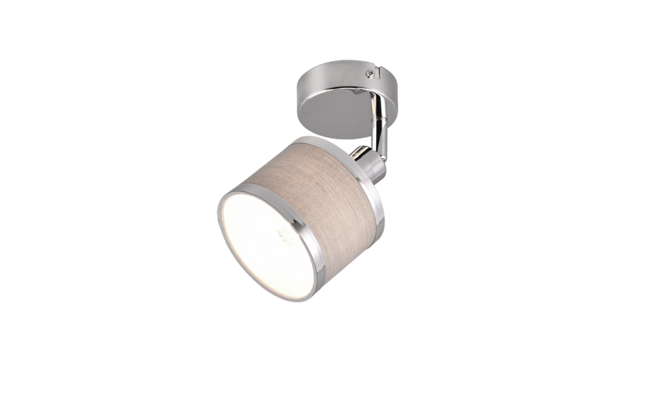 Trio Lighting Trio AROSA plafondspot | E14 Fitting | chroom met grijs | 10 x 16,5 cm | IP20 | excl. 1x E14 | max. 28W