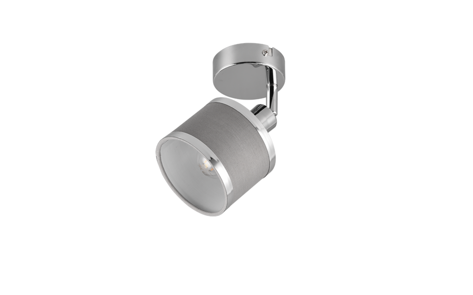 Trio Lighting Trio AROSA plafondspot | E14 Fitting | chroom met grijs | 10 x 16,5 cm | IP20 | excl. 1x E14 | max. 28W