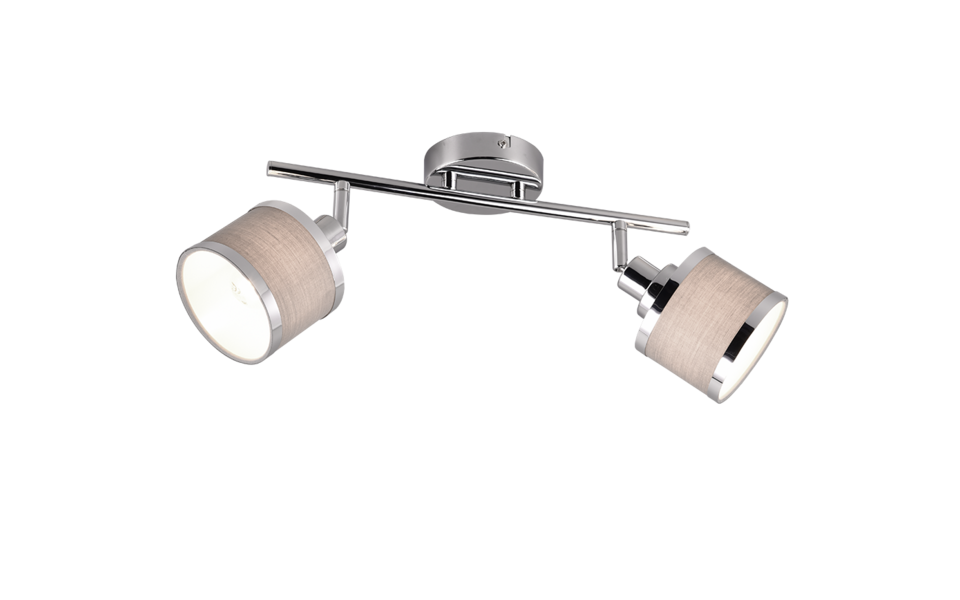 Trio Lighting Trio AROSA plafondspot | E14 Fitting | chroom met grijs | 52,5 x 10 cm | IP20 | excl. 2x E14 | max. 28W