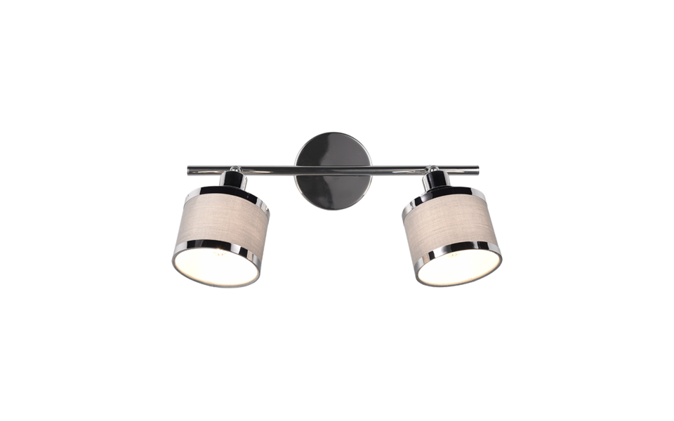 Trio Lighting Trio AROSA plafondspot | E14 Fitting | chroom met grijs | 52,5 x 10 cm | IP20 | excl. 2x E14 | max. 28W