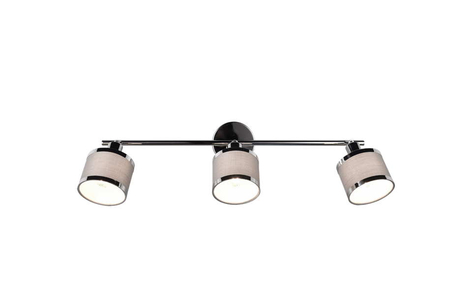 Trio Lighting Trio AROSA plafondspot | E14 Fitting | chroom met grijs | 80,5 x 10 cm | IP20 | excl. 3x E14 | max. 28W