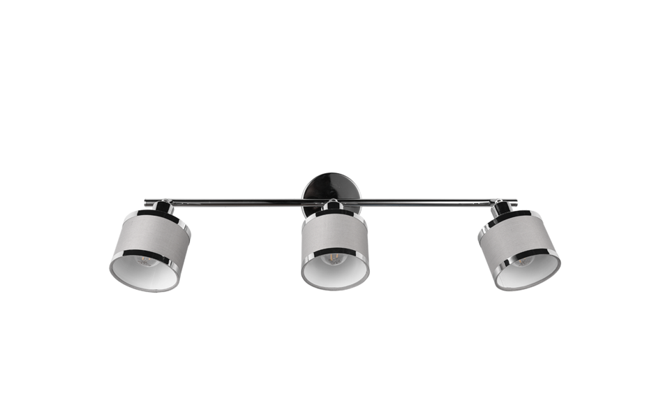 Trio Lighting Trio AROSA plafondspot | E14 Fitting | chroom met grijs | 80,5 x 10 cm | IP20 | excl. 3x E14 | max. 28W