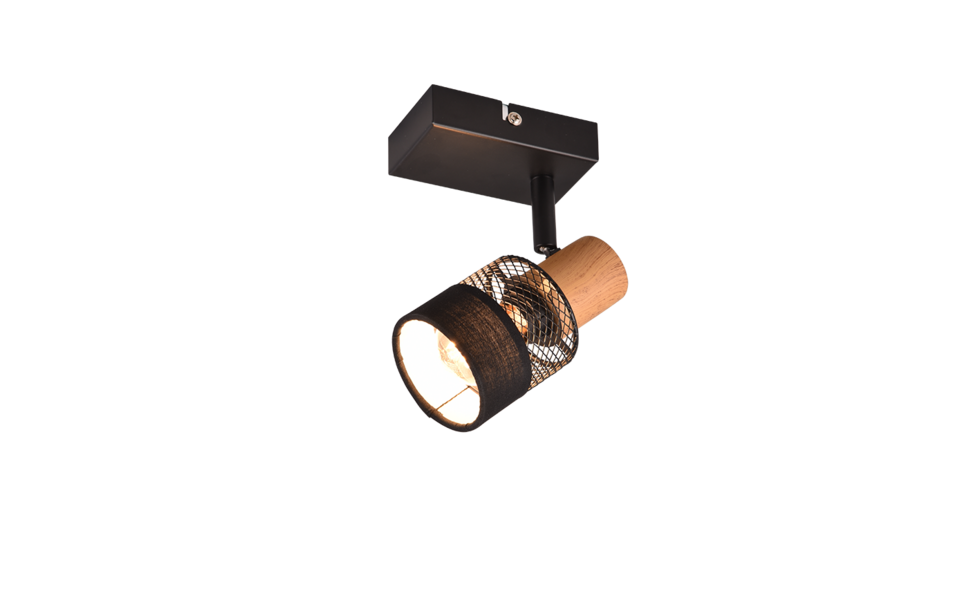 Trio Lighting Trio NANDINI plafondspot | E14 Fitting | mat zwart met mat zwart met zwart | 7 x 17 cm | IP20 | excl. 1x E14 | max. 10W Trio Lighting Trio NANDINI plafondspot | E14 Fitting | mat zwart met mat zwart met zwart | 7 x 17 cm | IP20 | excl. 1x E14 | max. 10W