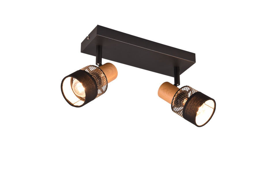 Trio Lighting Trio NANDINI ceiling spotlight | 2x E14 max 40W | black | Ø 38.5 cm | IP20 | 17 cm