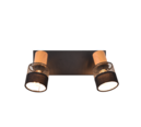 Trio Lighting Trio NANDINI plafondspot | E14 Fitting | mat zwart met mat zwart met zwart | 38,5 x 8,5 cm | IP20 | excl. 2x E14 | max. 10W