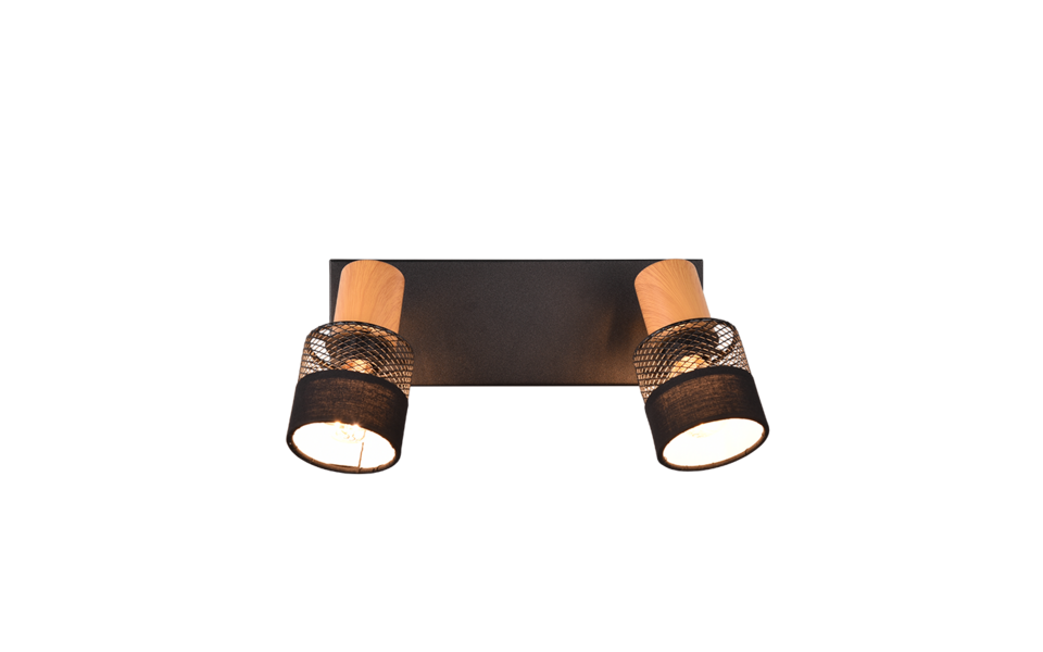 Trio Lighting Trio NANDINI ceiling spotlight | 2x E14 max 40W | black | Ø 38.5 cm | IP20 | 17 cm