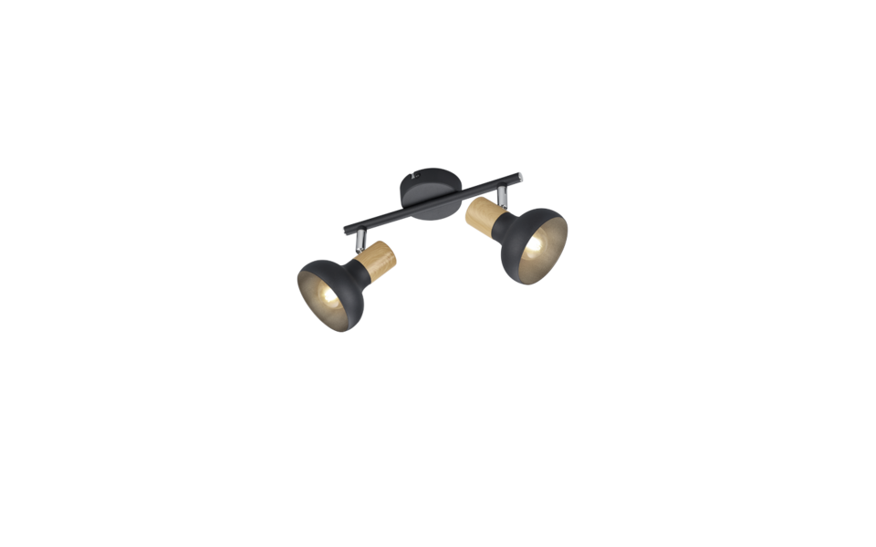 Trio Lighting Trio LATIKA ceiling spotlight | 2x E14 max 40W | black | Ø 10 cm | IP20
