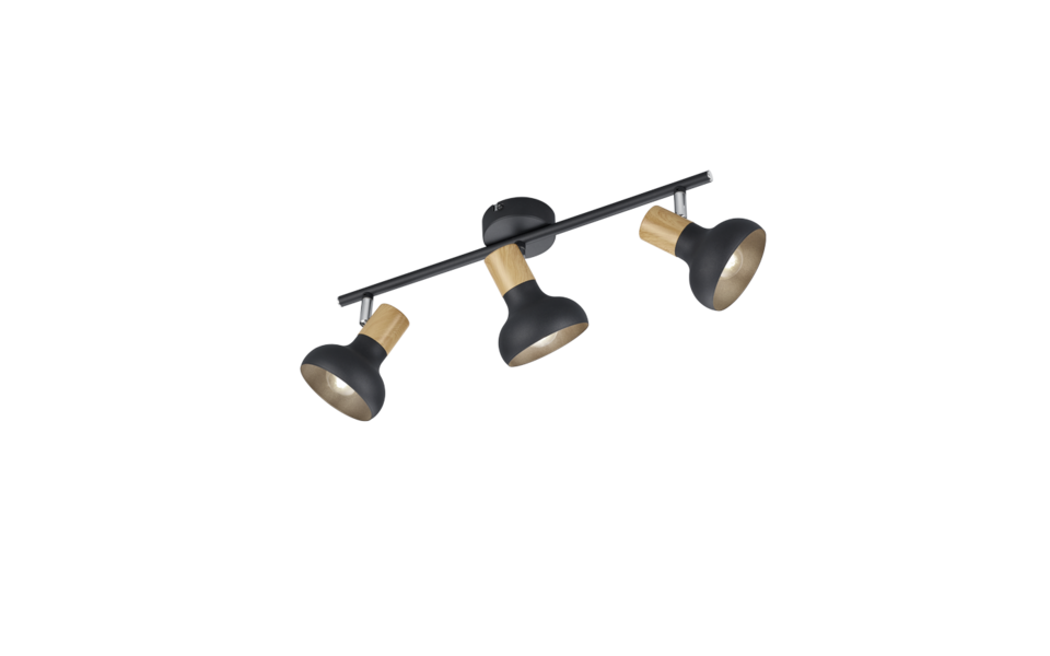 Trio Lighting Trio LATIKA ceiling spotlight | 3x E14 max 40W | black | Ø 10 cm | IP20