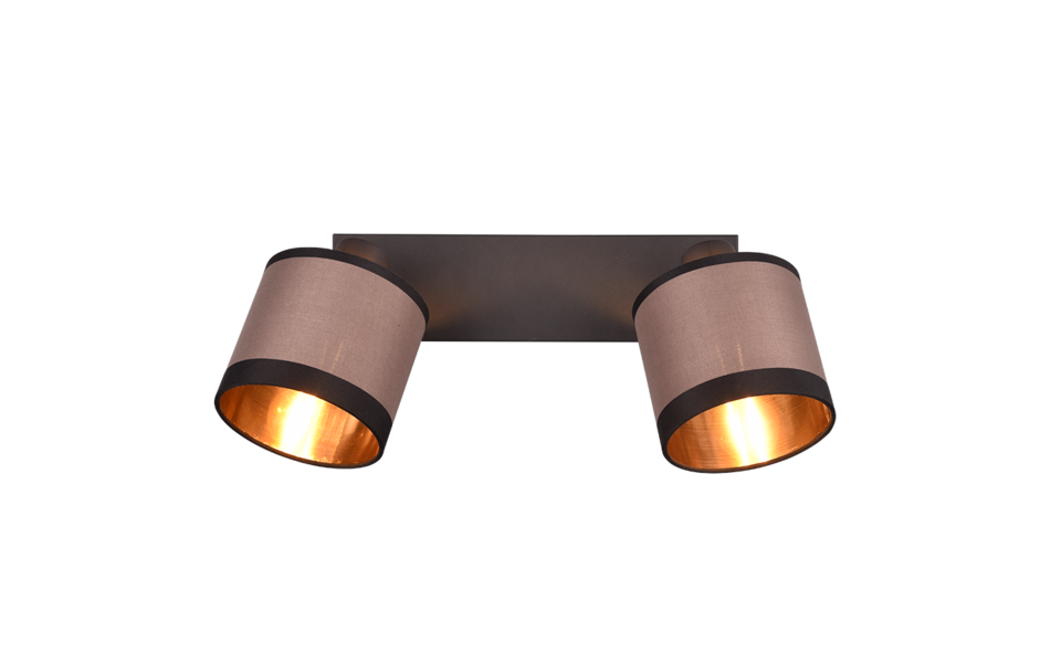 Trio Lighting Trio DAVOS plafondspot | E14 Fitting | mat zwart met taupe | Ø 12 cm | IP20 | excl. 2x E14 | max. 10W Trio Lighting Trio DAVOS plafondspot | E14 Fitting | mat zwart met taupe | Ø 12 cm | IP20 | excl. 2x E14 | max. 10W