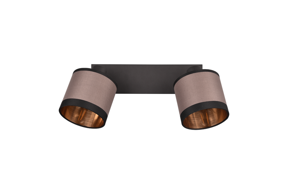 Trio Lighting Trio DAVOS plafondspot | E14 Fitting | mat zwart met taupe | Ø 12 cm | IP20 | excl. 2x E14 | max. 10W Trio Lighting Trio DAVOS plafondspot | E14 Fitting | mat zwart met taupe | Ø 12 cm | IP20 | excl. 2x E14 | max. 10W