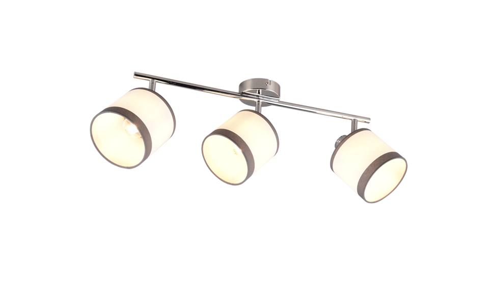 Trio Lighting Trio DAVOS plafondspot | E14 Fitting | chroom met wit | Ø 12 cm | IP20 | excl. 3x E14 | max. 10W