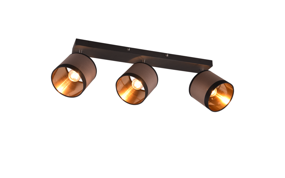 Trio Lighting Trio DAVOS plafondspot | E14 Fitting | mat zwart met taupe | Ø 16,5 cm | IP20 | excl. 3x E14 | max. 10W Trio Lighting Trio DAVOS plafondspot | E14 Fitting | mat zwart met taupe | Ø 16,5 cm | IP20 | excl. 3x E14 | max. 10W