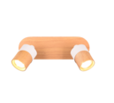 Trio Lighting Trio ARUNI plafondspot | GU10 Fitting | houtkleur | Ø 6,5 cm | IP20 | excl. 2x GU10 | max. 10W