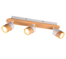 Trio Lighting Trio ARUNI plafondspot | GU10 Fitting | houtkleur | 48 x 9 cm | IP20 | excl. 3x GU10 | max. 10W