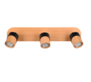 Trio Lighting Trio ARUNI plafondspot | GU10 Fitting | houtkleur | 48 x 9 cm | IP20 | excl. 3x GU10 | max. 10W