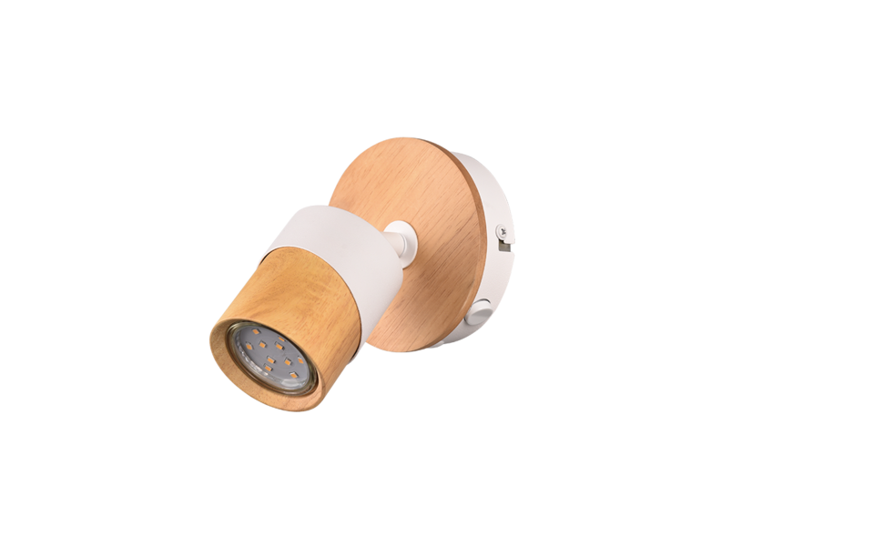 Trio Lighting Trio ARUNI plafondspot | GU10 Fitting | houtkleur | Ø 6,5 cm | IP20 | excl. 1x GU10 | max. 10W