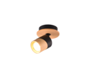 Trio Lighting Trio ARUNI plafondspot | GU10 Fitting | houtkleur | Ø 6,5 cm | IP20 | excl. 1x GU10 | max. 10W