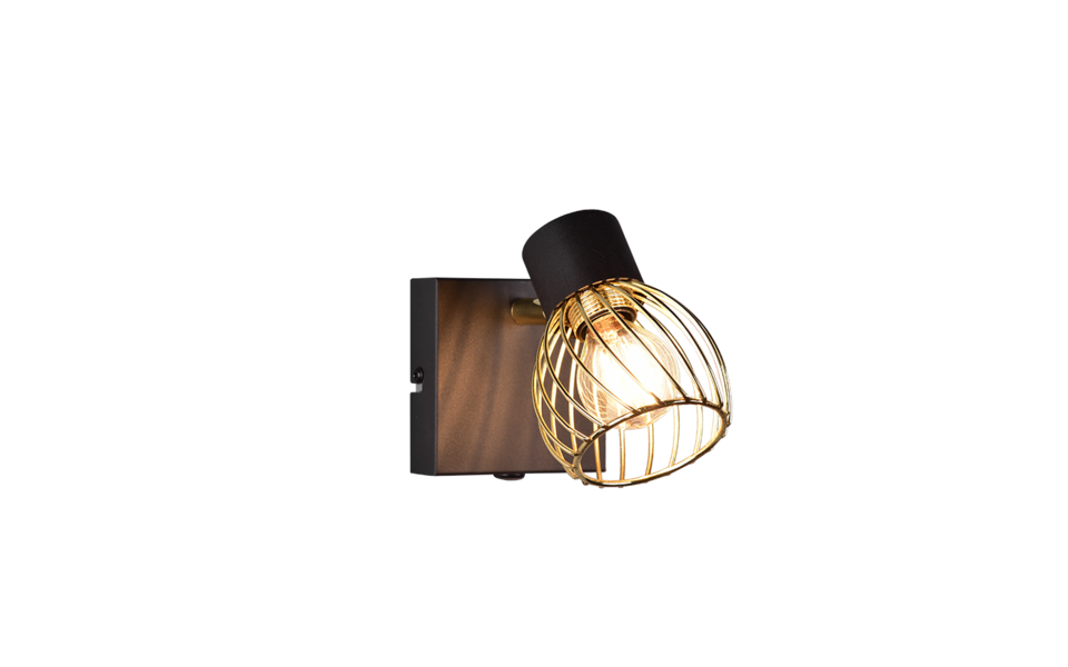 Trio Lighting Trio ARDON plafondspot | E14 Fitting | zwart met goud met goudkleurig | Ø 9 cm | IP20 | excl. 1x E14 | max. 10W Trio Lighting Trio ARDON plafondspot | E14 Fitting | zwart met goud met goudkleurig | Ø 9 cm | IP20 | excl. 1x E14 | max. 10W
