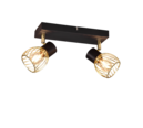Trio Lighting Trio ARDON ceiling spotlight | 2x E14 max 40W | black with gold | IP20 | 16 cm