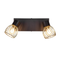 Trio Lighting Trio ARDON ceiling spotlight | 2x E14 max 40W | black with gold | IP20 | 16 cm