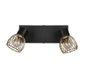 Trio Lighting Trio ARDON plafondspot | E14 Fitting | zwart met goud met goudkleurig | 29,5 x 11 cm | IP20 | excl. 2x E14 | max. 10W