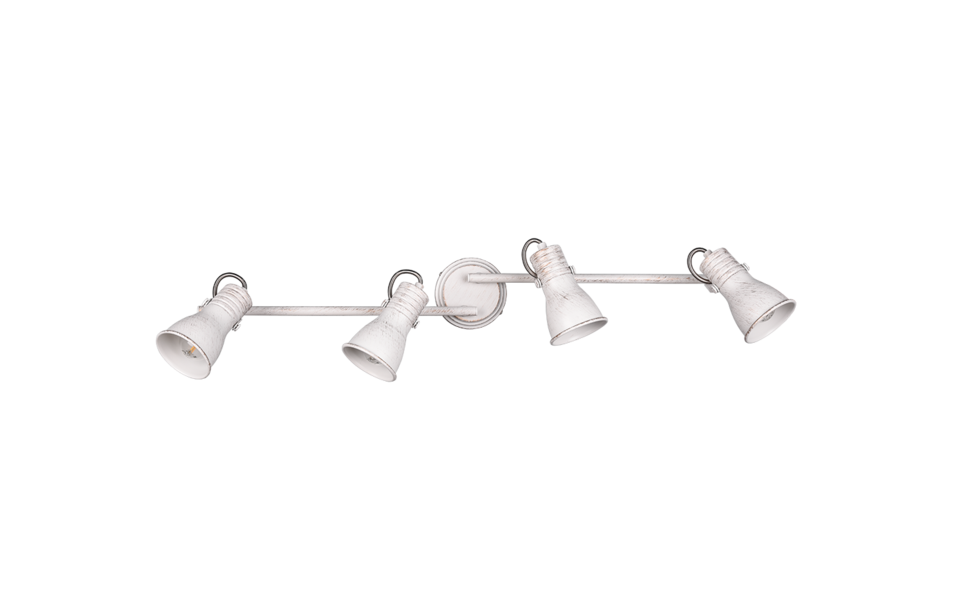 Trio Lighting Trio STEAM plafondspot | E14 Fitting | antiek wit | 77 x 10 cm | IP20 | excl. 4x E14 | max. 25W Trio Lighting Trio STEAM plafondspot | E14 Fitting | antiek wit | 77 x 10 cm | IP20 | excl. 4x E14 | max. 25W
