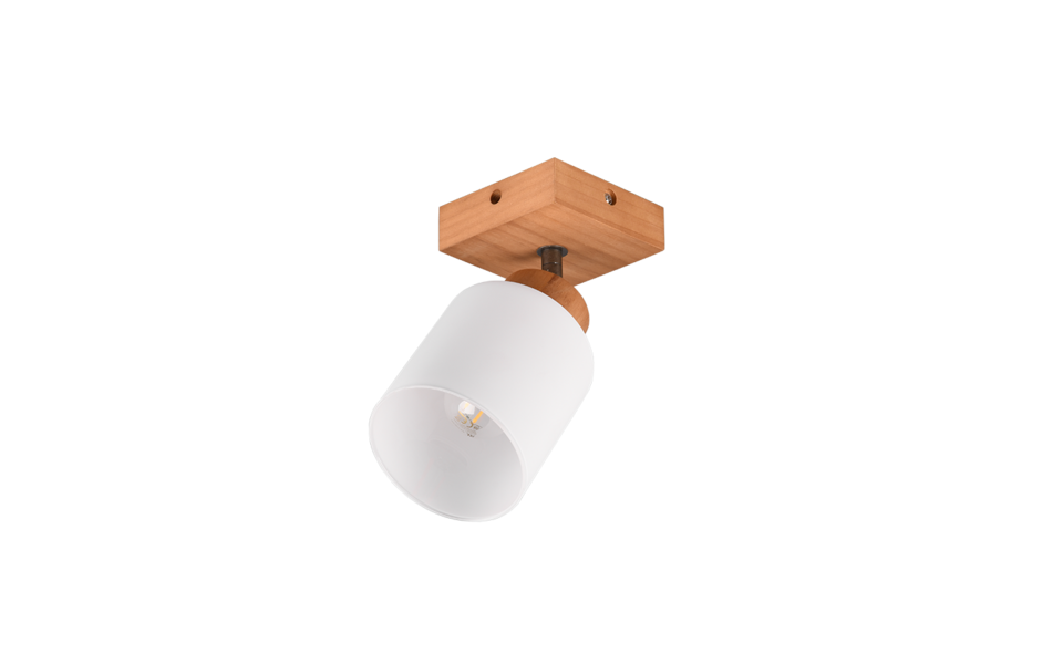 Trio Lighting Trio ASSAM plafondspot | E14 Fitting | natuurlijke afwerking met wit | 10 x 10 cm | IP20 | excl. 1x E14 | max. 25W Trio Lighting Trio ASSAM plafondspot | E14 Fitting | natuurlijke afwerking met wit | 10 x 10 cm | IP20 | excl. 1x E14 | max. 25W
