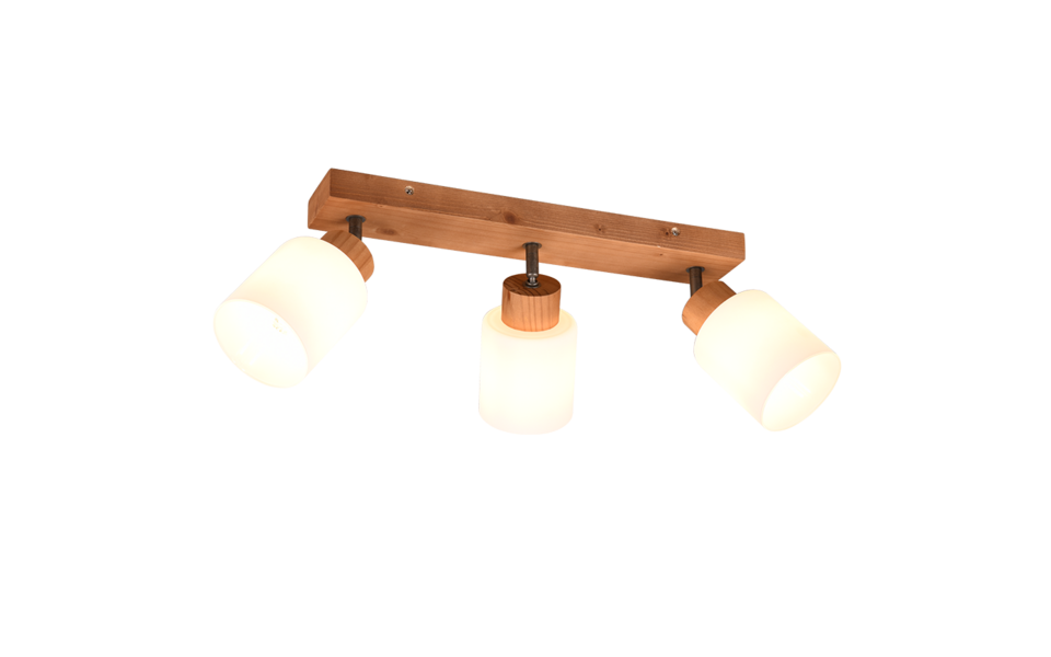 Trio Lighting Trio ASSAM plafondspot | E14 Fitting | natuurlijke afwerking met wit | 45 x 10 cm | IP20 | excl. 3x E14 | max. 25W Trio Lighting Trio ASSAM plafondspot | E14 Fitting | natuurlijke afwerking met wit | 45 x 10 cm | IP20 | excl. 3x E14 | max. 25W